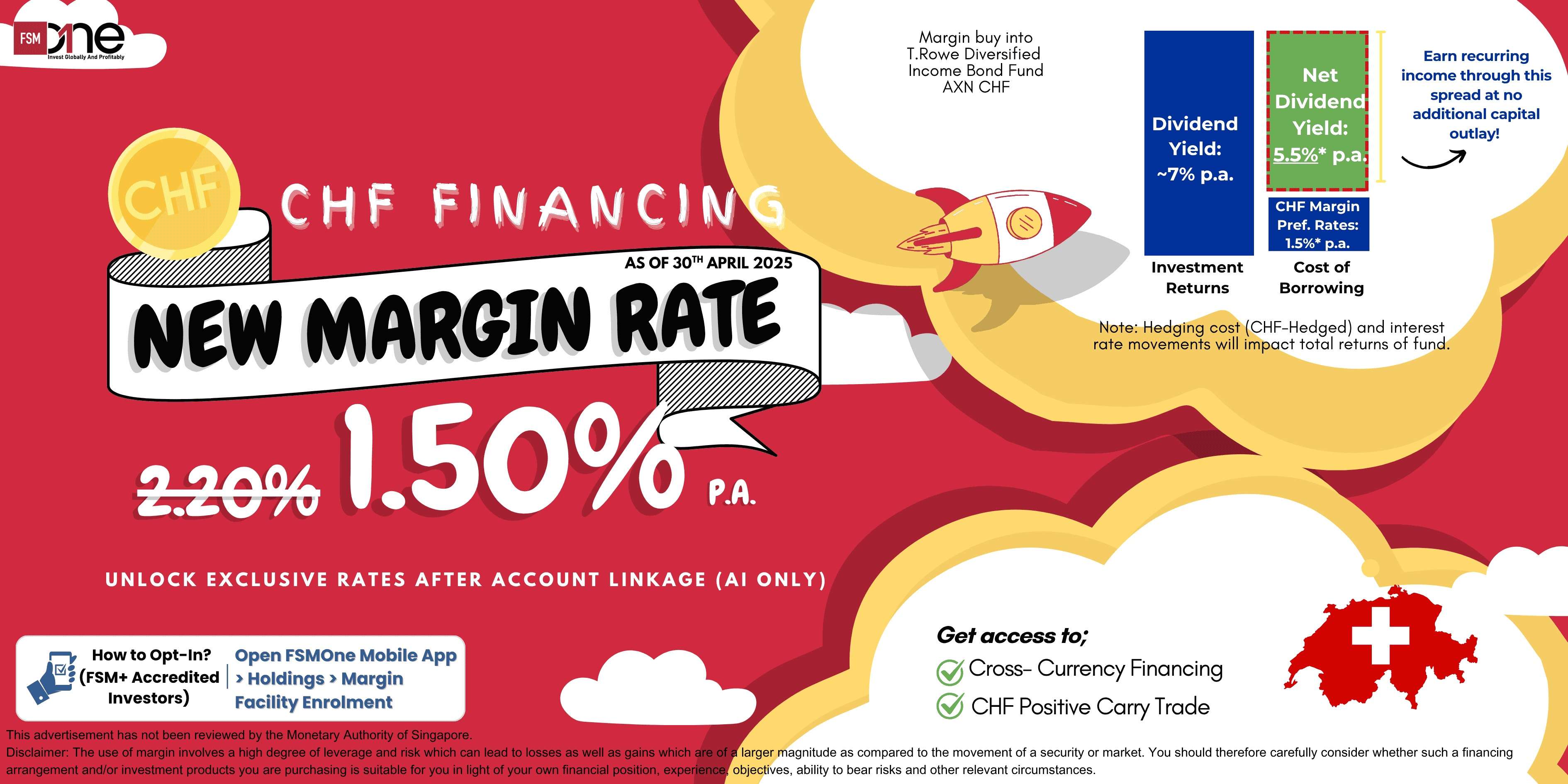 Looking for lower margin rates? Explore our newly launched CHF financing at  just 1.50% p.a.! | FSMOne Singapore